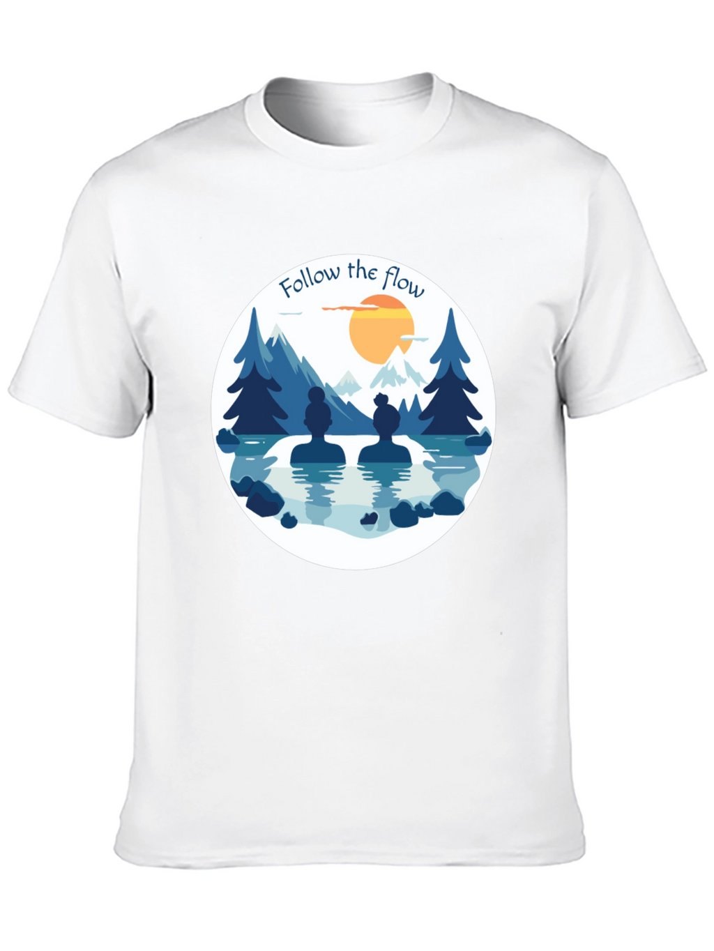 Follow the Flow T-Shirt - Relaxing Spa Design