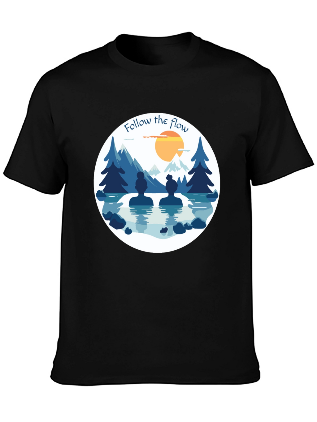 Follow the Flow T-Shirt - Relaxing Spa Design
