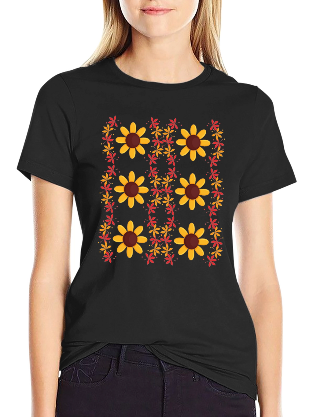 Floral Print Crew Neck T-Shirt