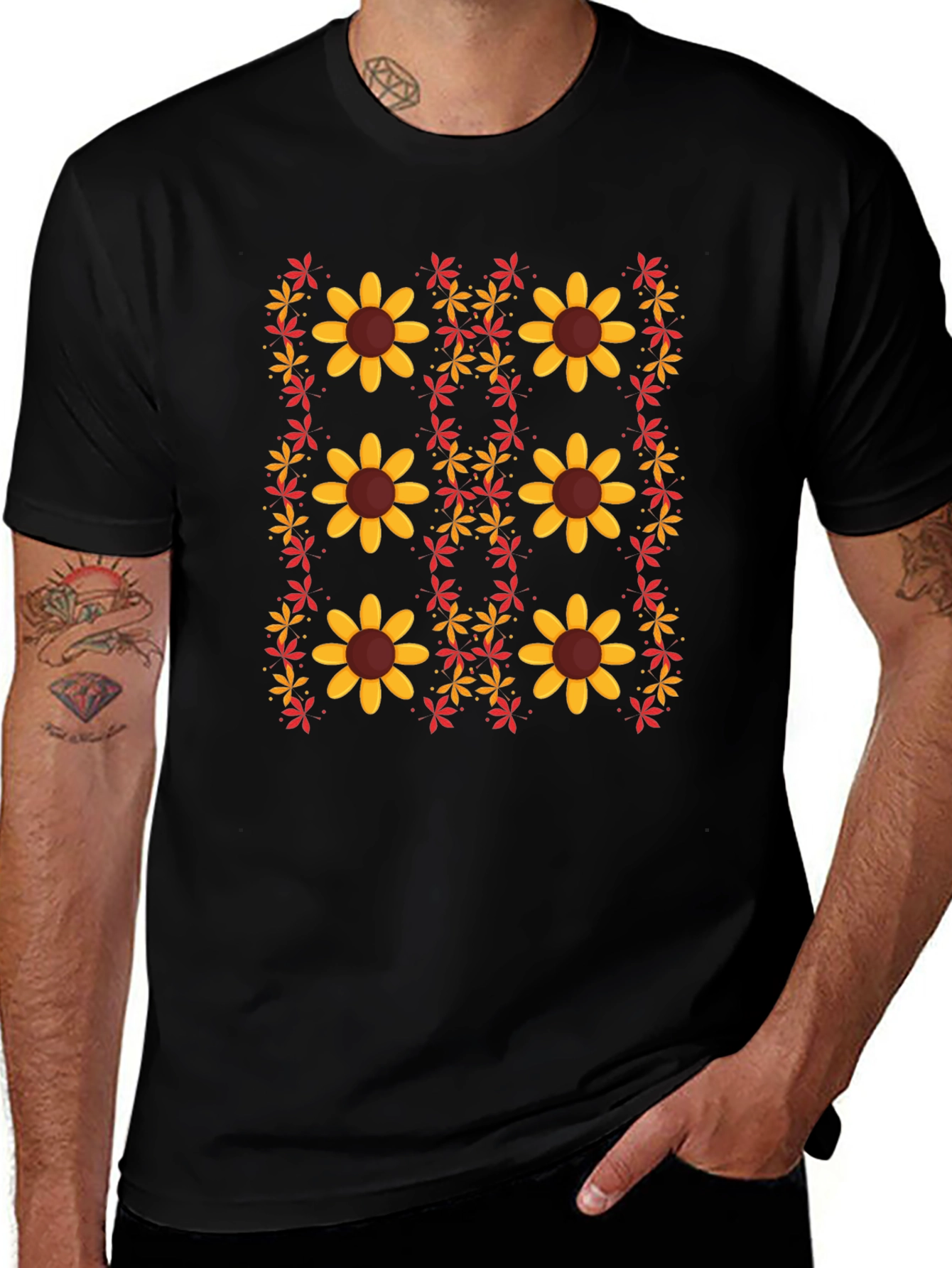 Floral Print Crew Neck T-Shirt