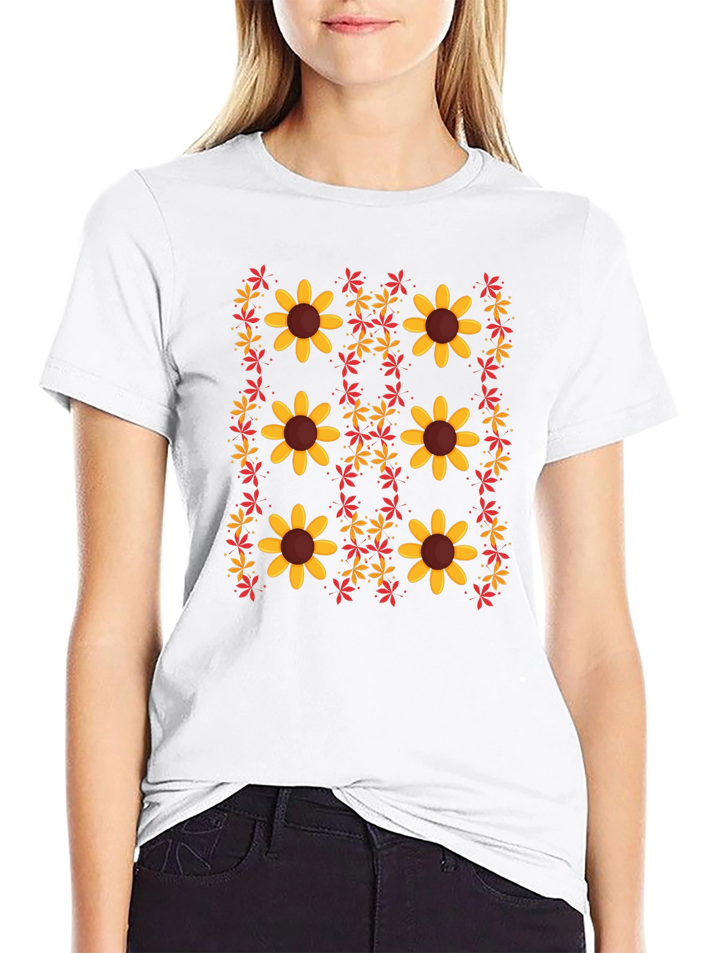 Floral Print Crew Neck T-Shirt