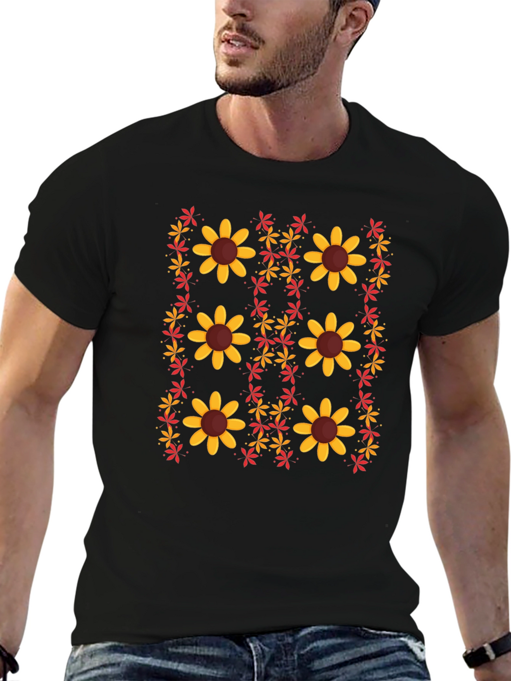 Floral Print Crew Neck T-Shirt