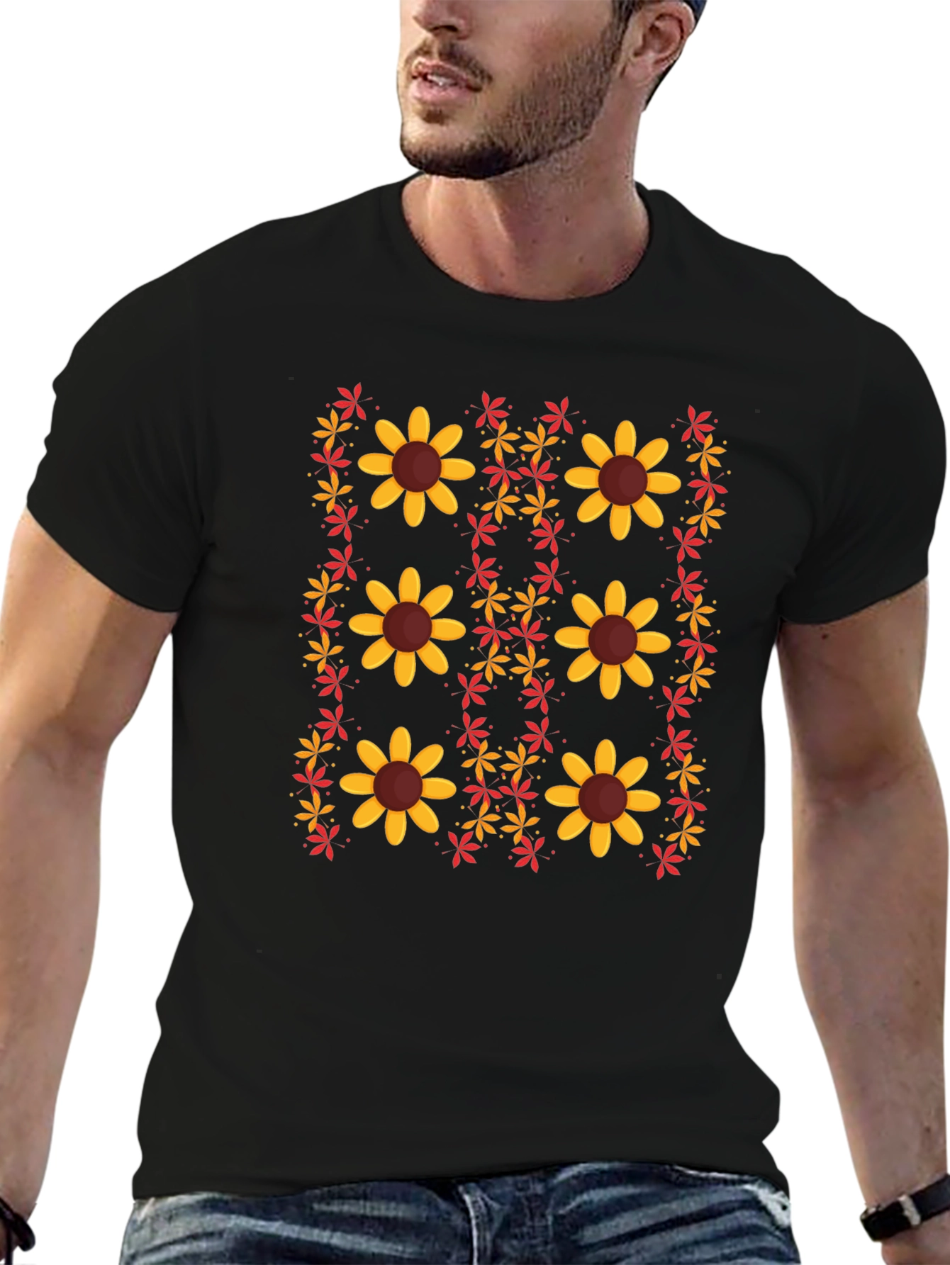 Floral Print Crew Neck T-Shirt