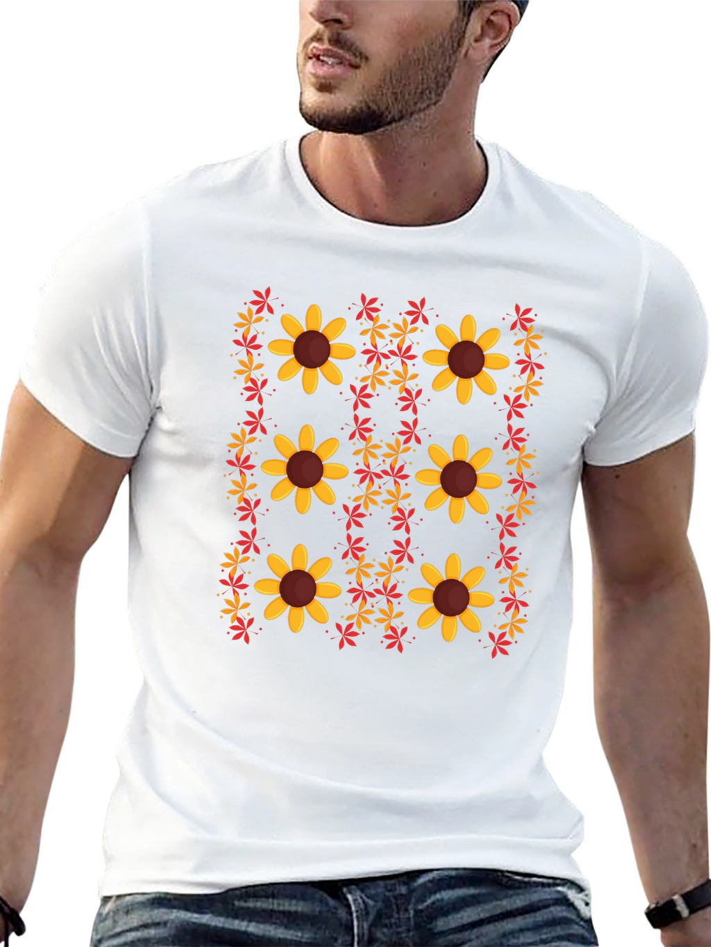 Floral Print Crew Neck T-Shirt