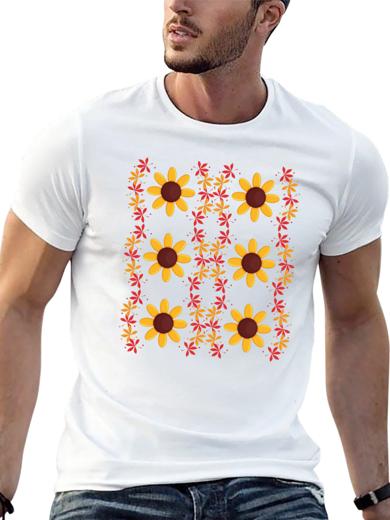 Floral Print Crew Neck T-Shirt