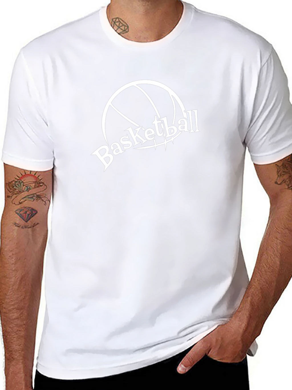Basketball Graphic Tee - Black Cotton T-Shirt