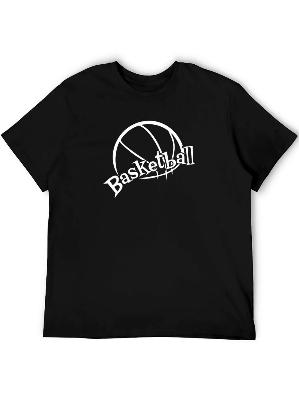 Basketball Graphic Tee - Black Cotton T-Shirt