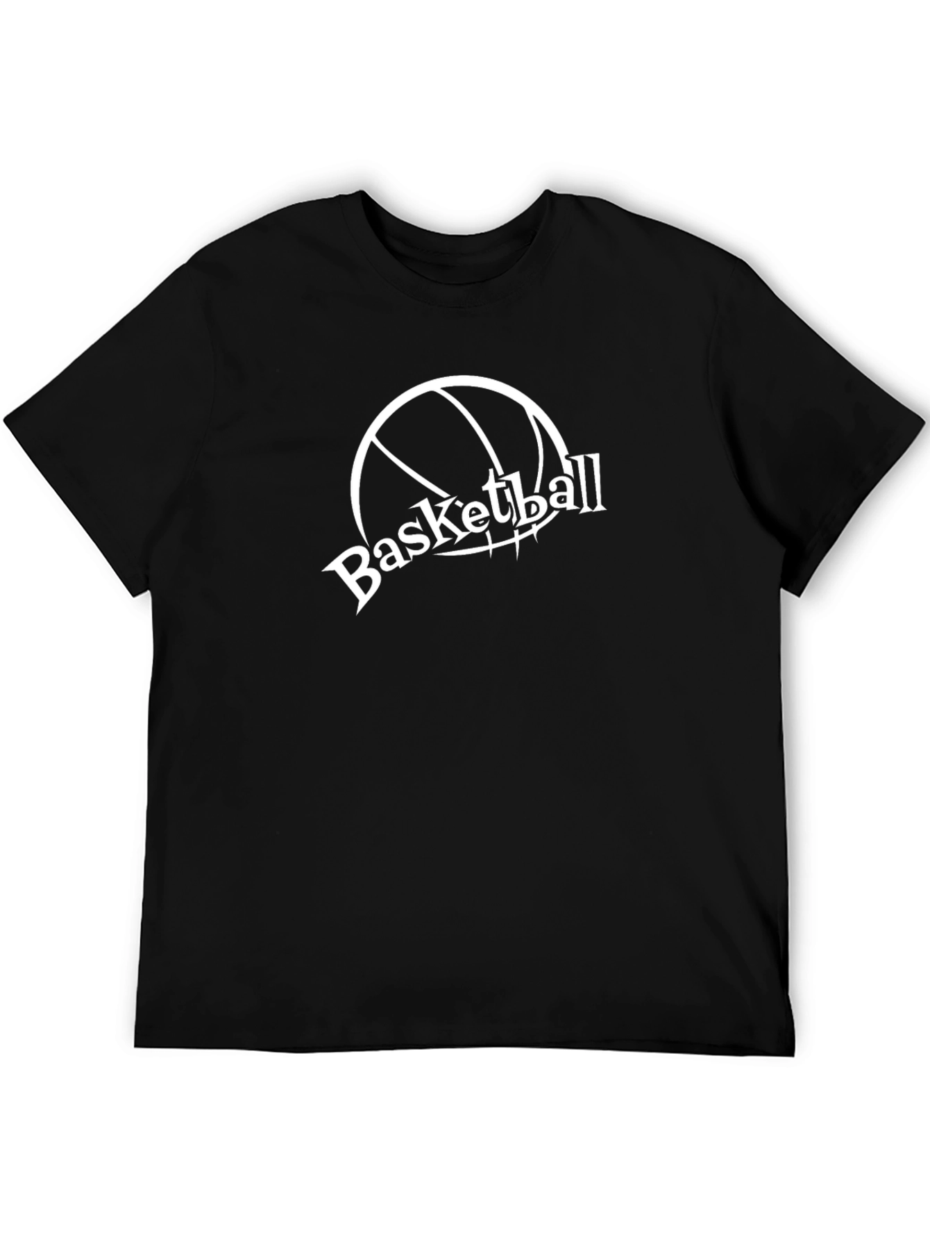 Basketball Graphic Tee - Black Cotton T-Shirt