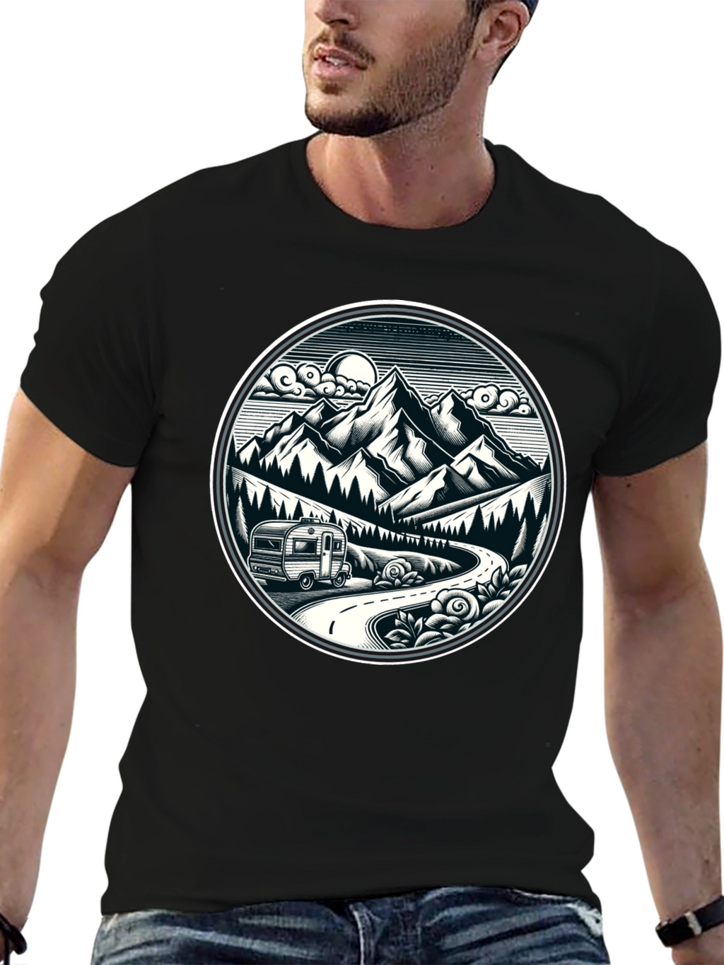 Adventure Awaits T-Shirt - Mountain Road Trip