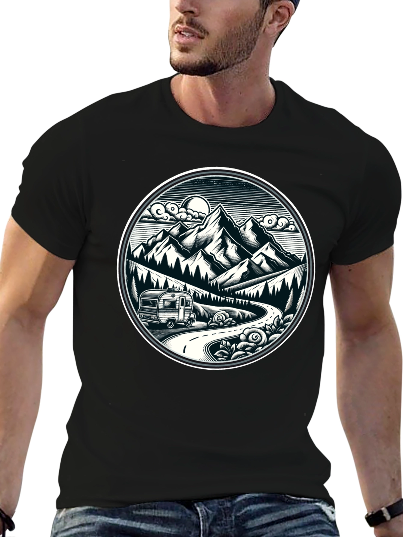 Adventure Awaits T-Shirt - Mountain Road Trip