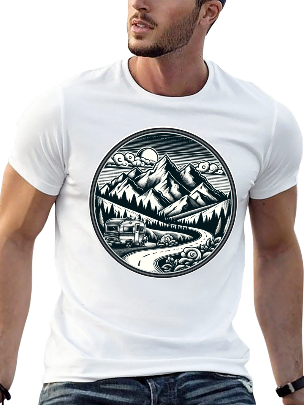 Adventure Awaits T-Shirt - Mountain Road Trip
