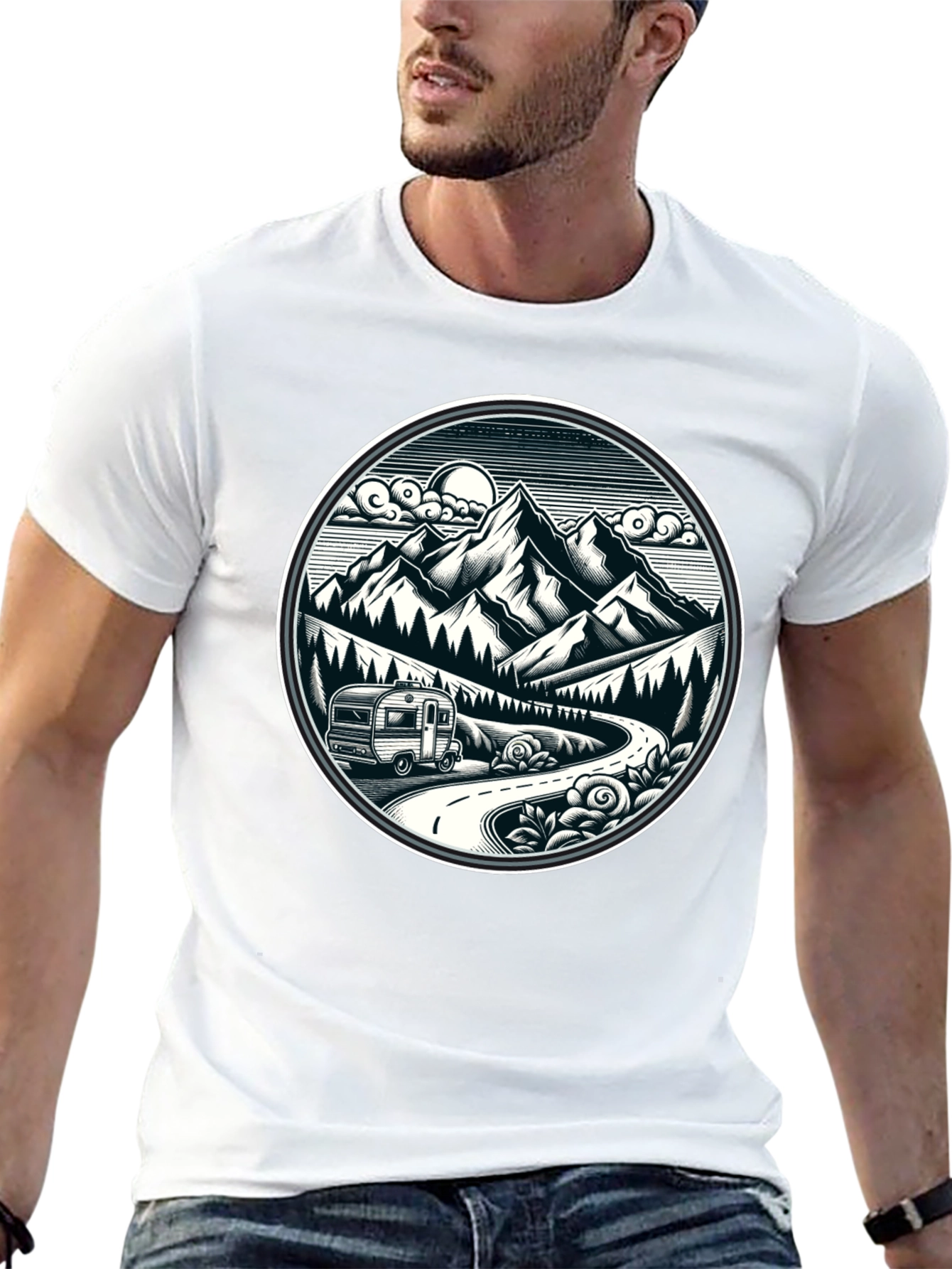 Adventure Awaits T-Shirt - Mountain Road Trip