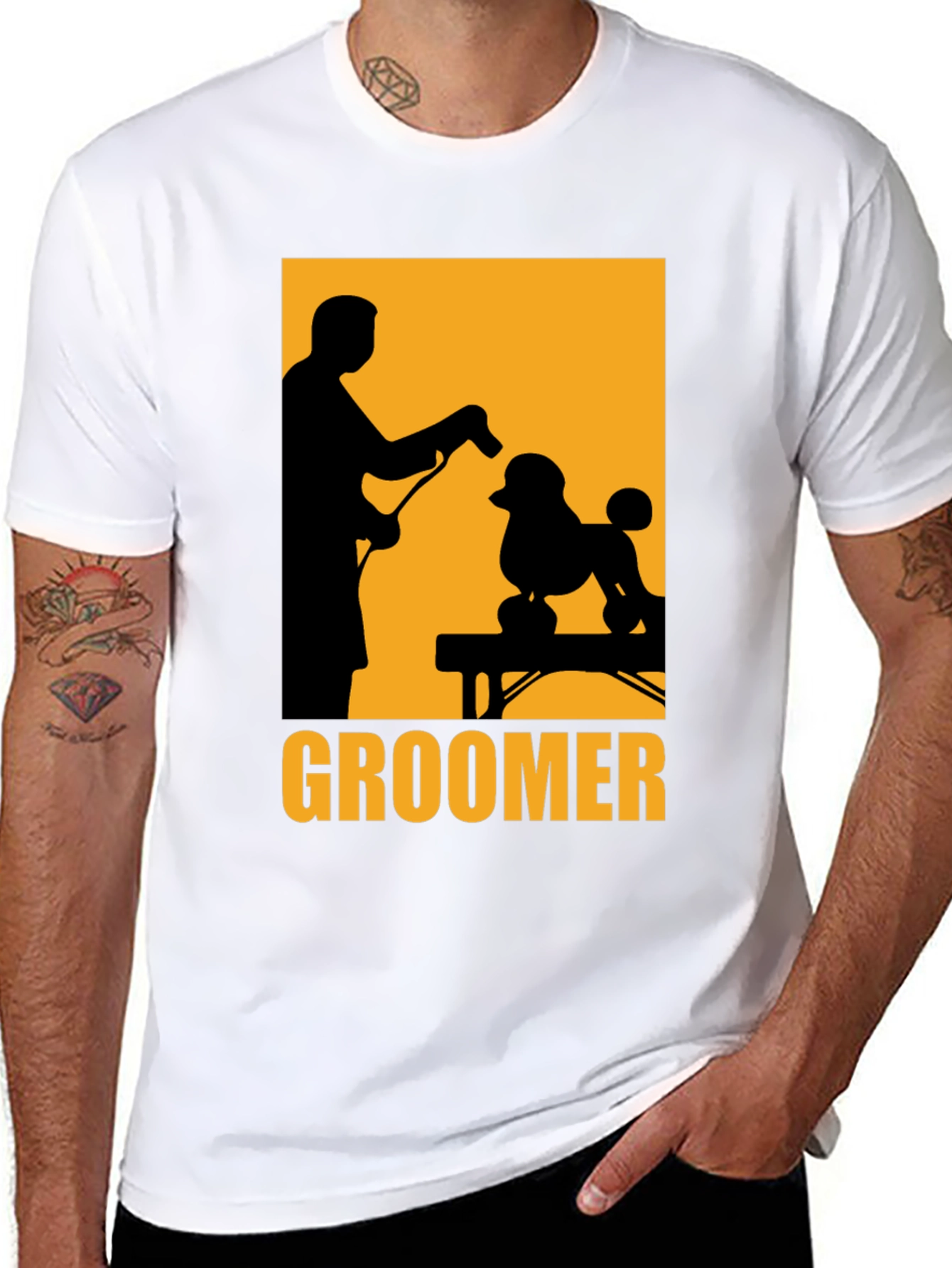 Groomer Poodle Graphic Tee - Pet Styling T-Shirt