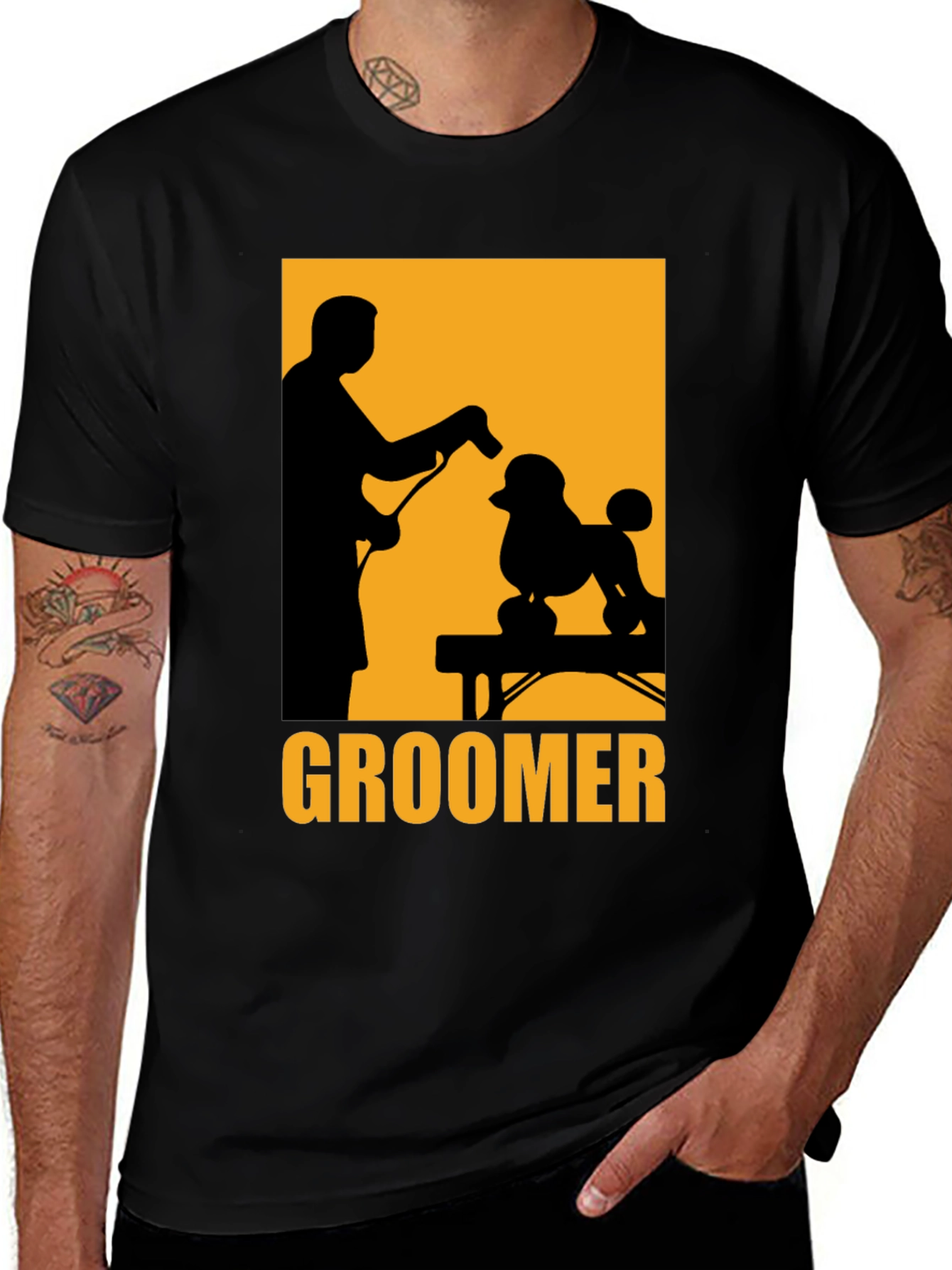 Groomer Poodle Graphic Tee - Pet Styling T-Shirt