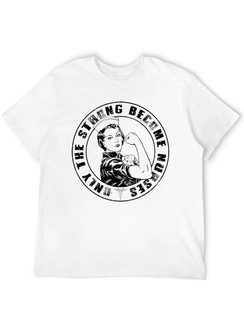 Strong Nurses Graphic Tee - Black Cotton T-Shirt