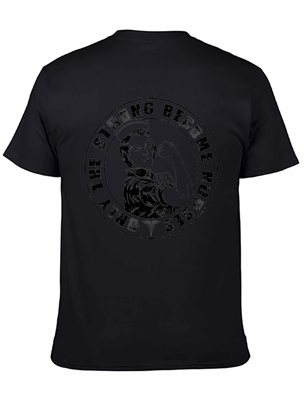 Strong Nurses Graphic Tee - Black Cotton T-Shirt