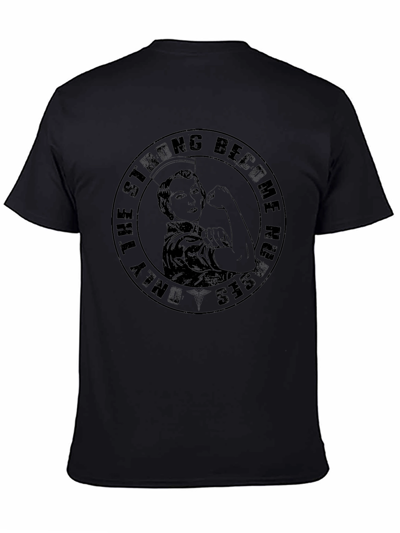 Strong Nurses Graphic Tee - Black Cotton T-Shirt