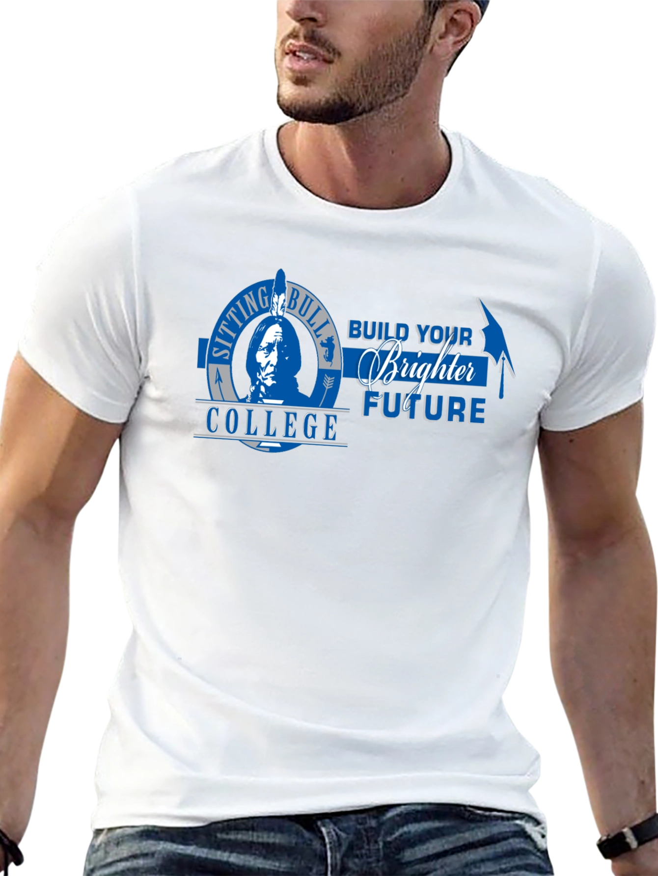 Sitting Bull College T-Shirt - Build Your Brighter Future