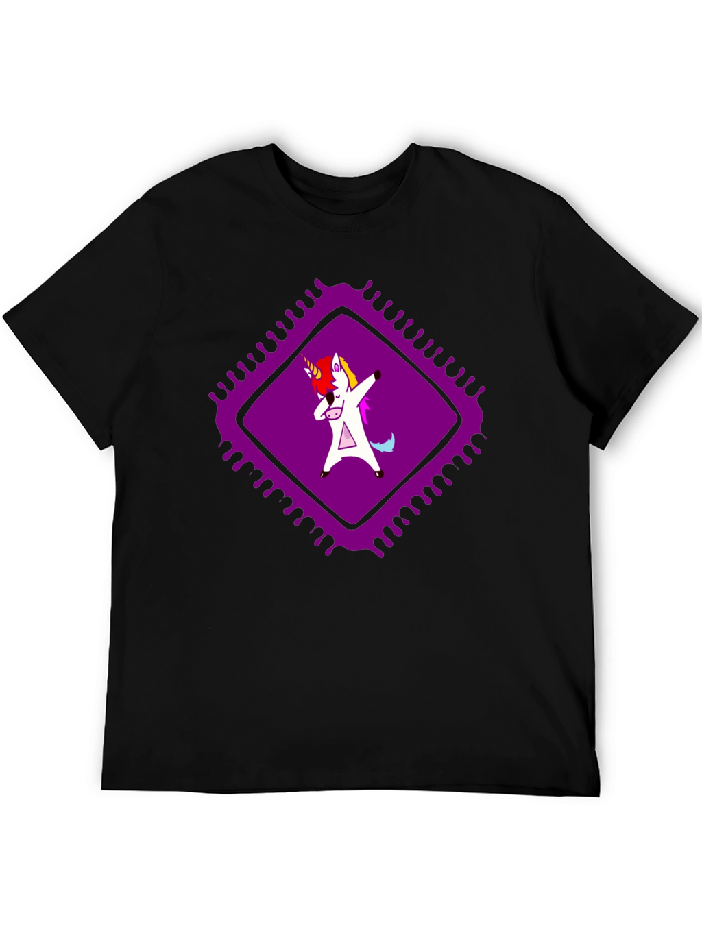 Dabbing Unicorn Graphic Tee - Black