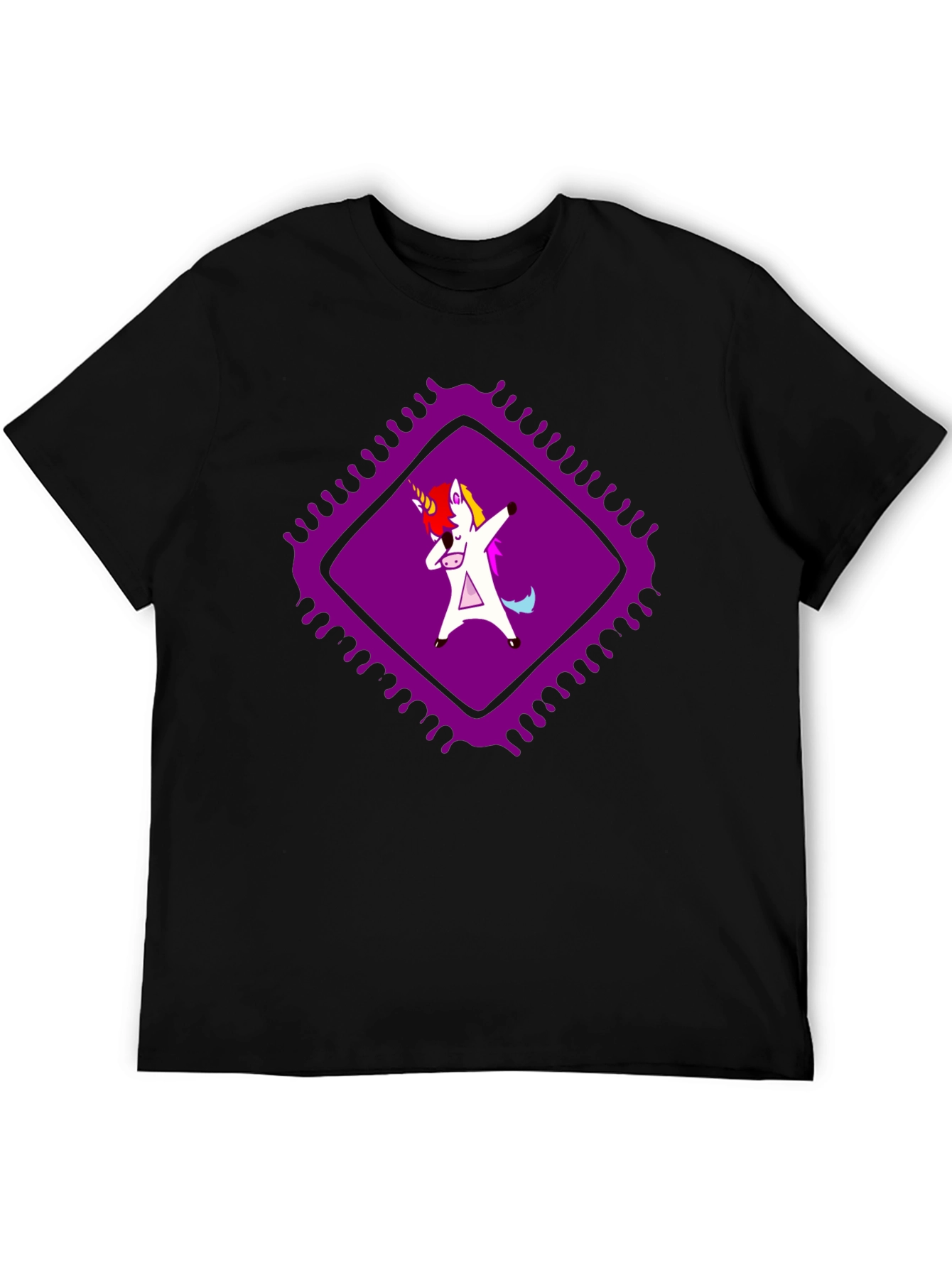 Dabbing Unicorn Graphic Tee - Black