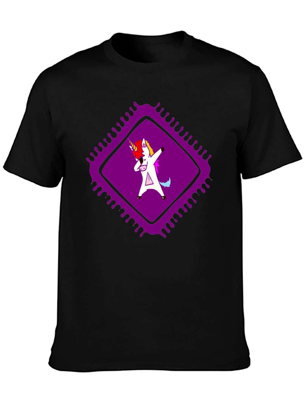 Dabbing Unicorn Graphic Tee - Black