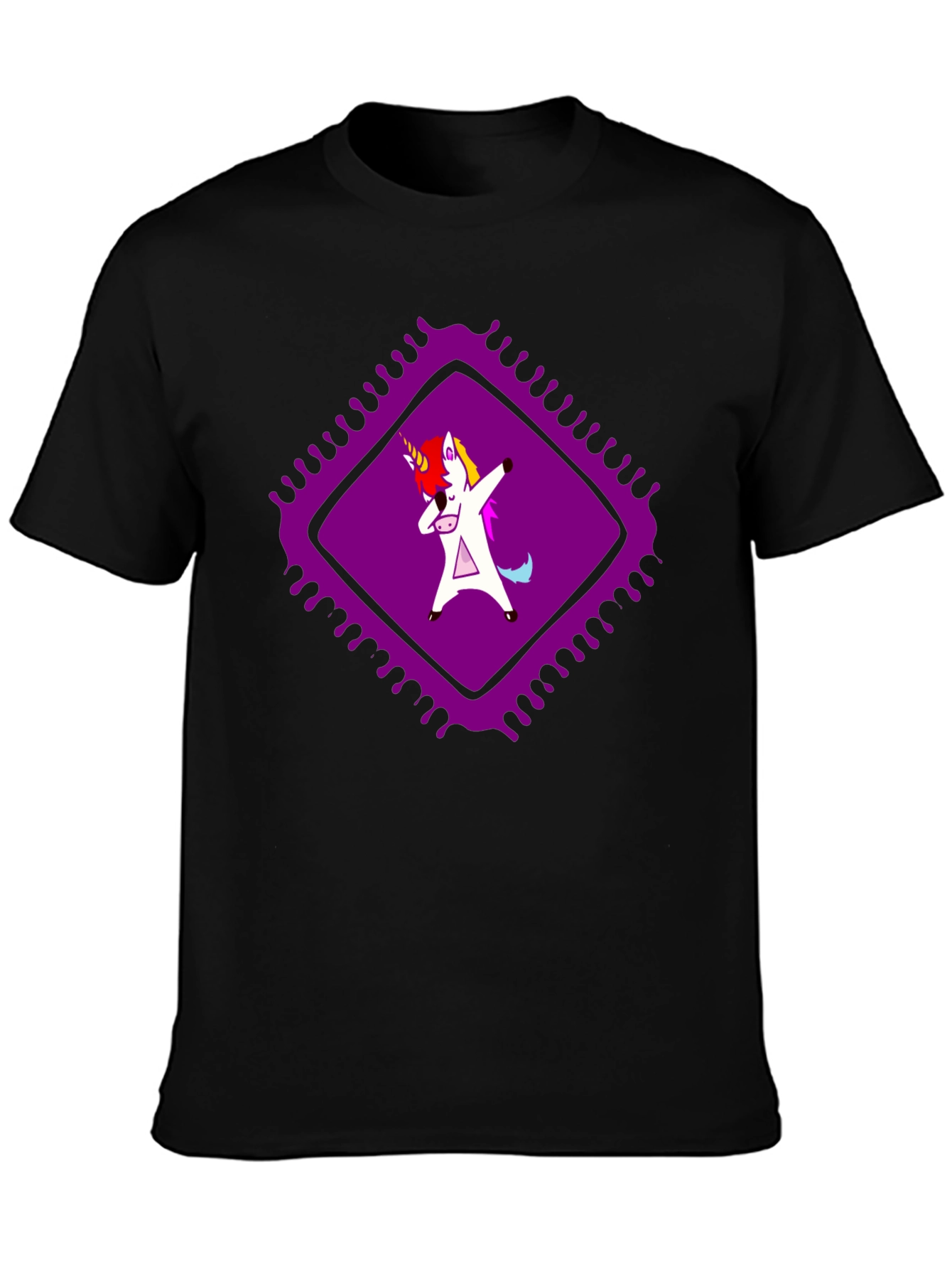 Dabbing Unicorn Graphic Tee - Black