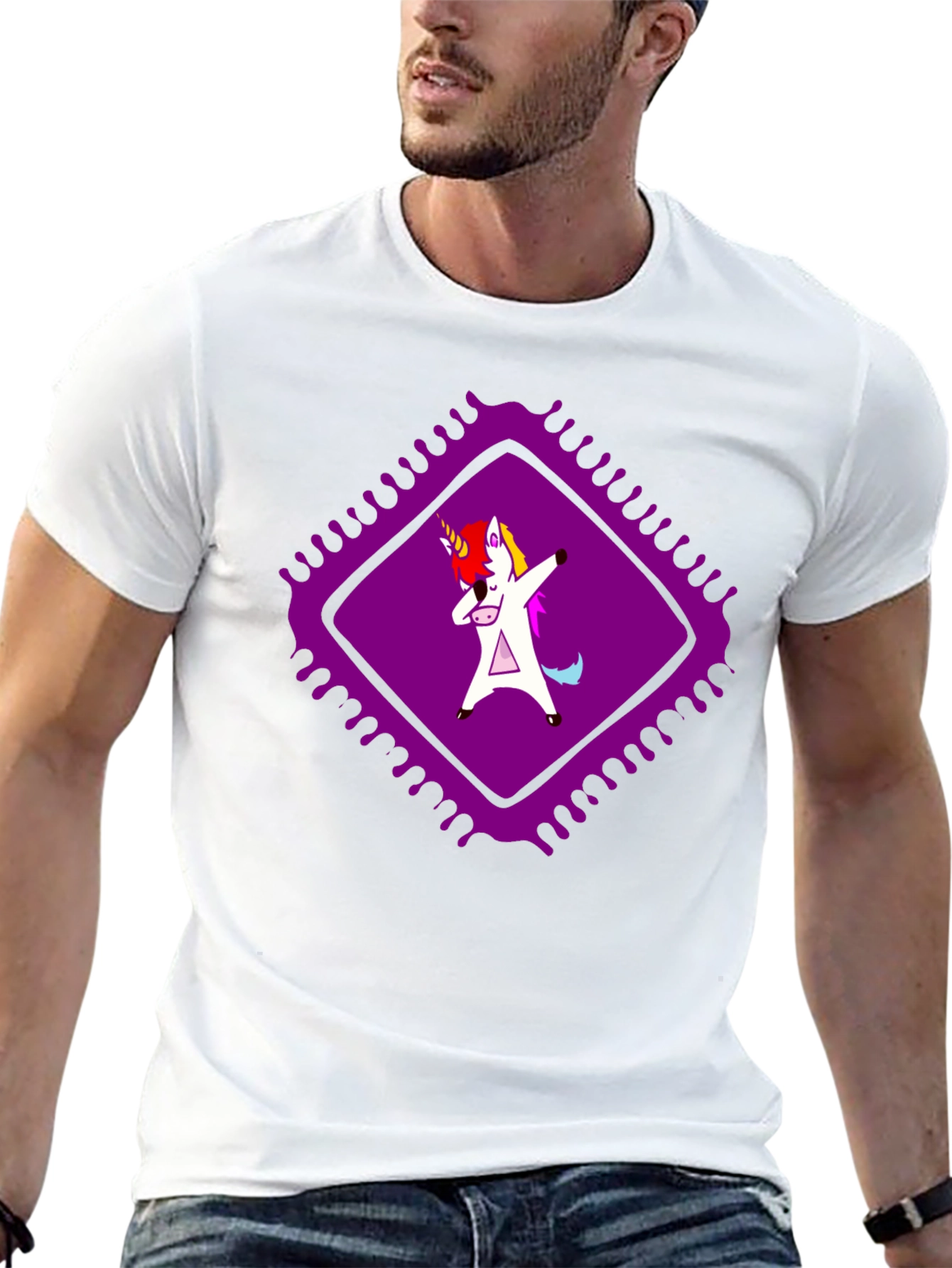 Dabbing Unicorn Graphic Tee - Black