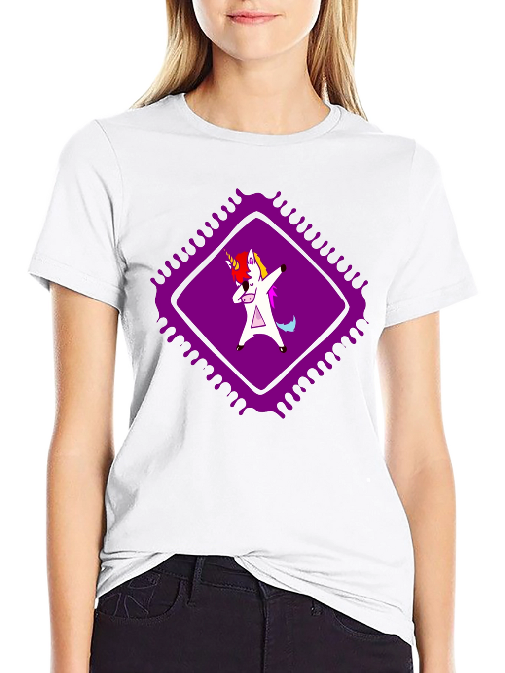 Dabbing Unicorn Graphic Tee - Black