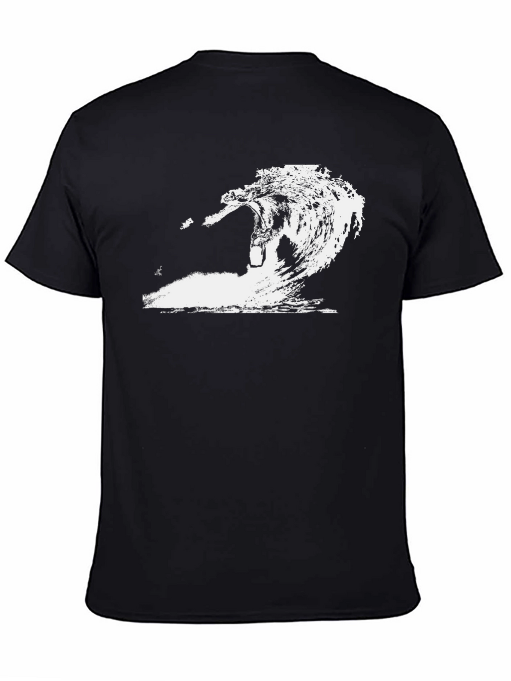 Mens Black Wave Graphic T-Shirt