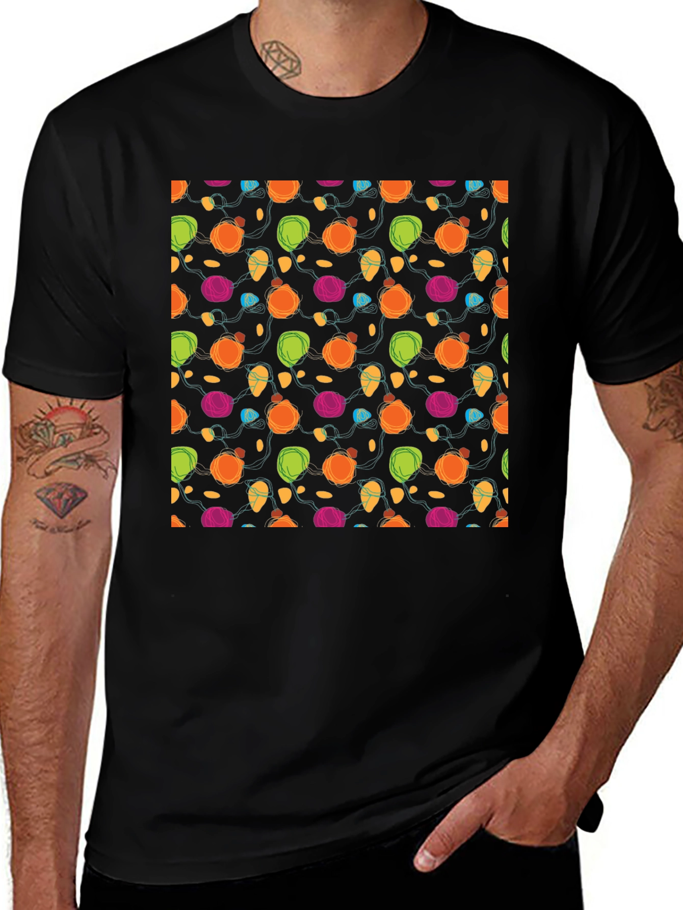 Festive Lights Patterned T-Shirt