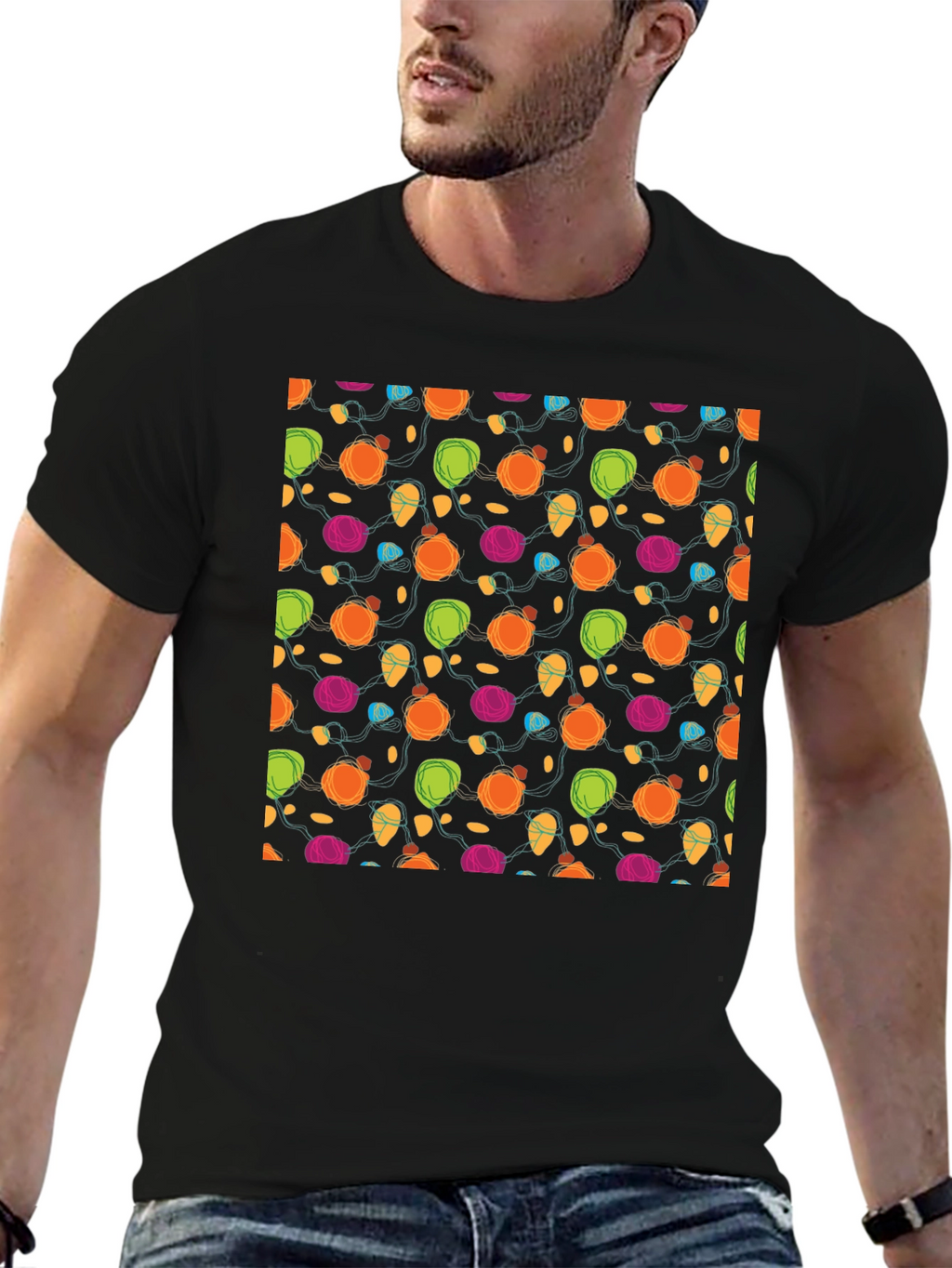 Festive Lights Patterned T-Shirt