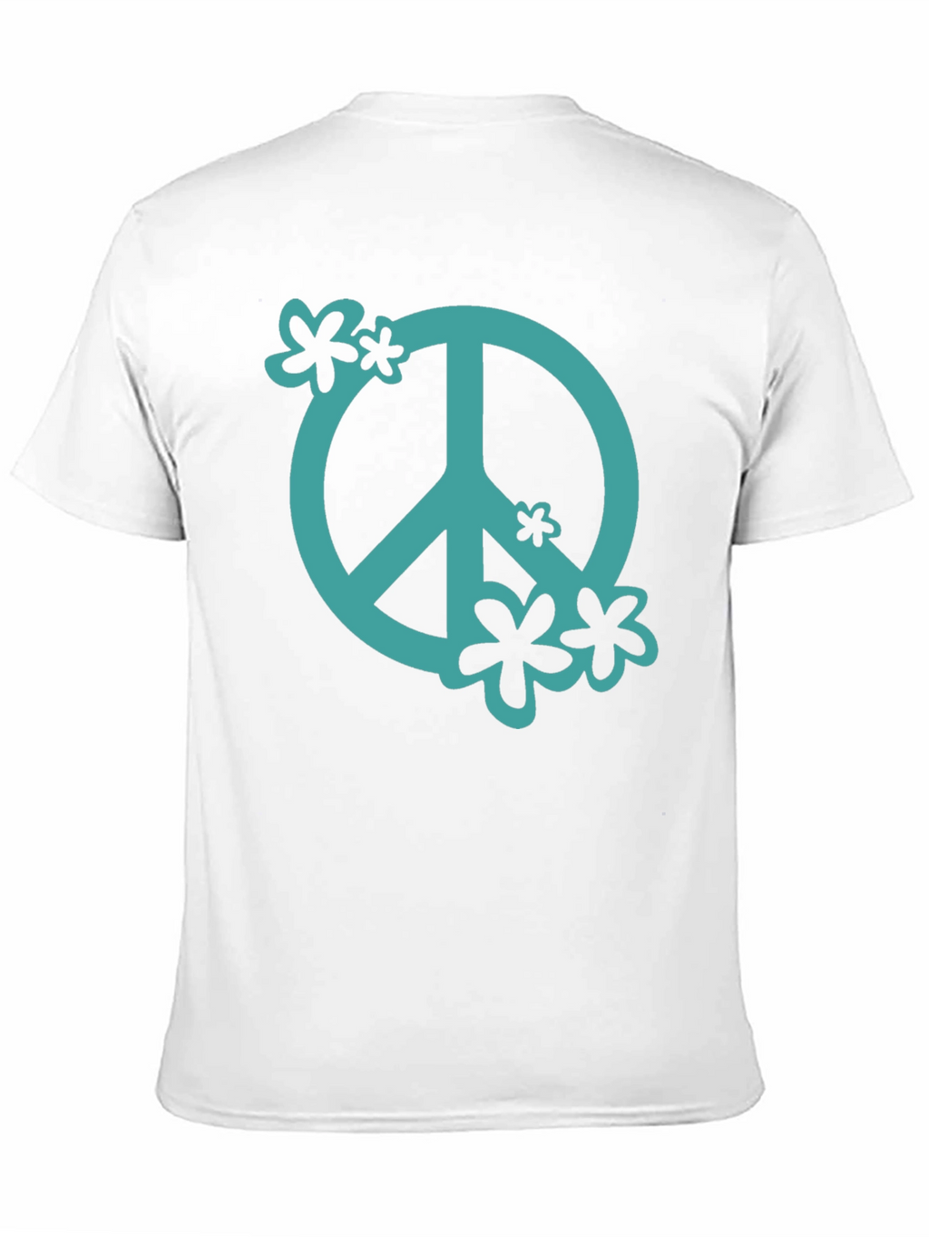Peace Sign Graphic Tee - Black Cotton Casual Shirt