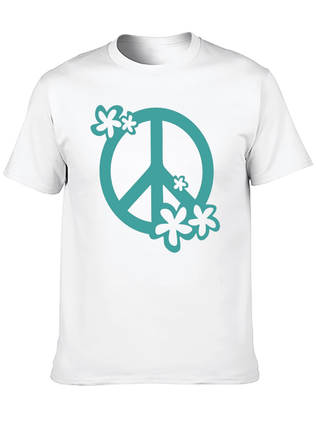 Peace Sign Graphic Tee - Black Cotton Casual Shirt