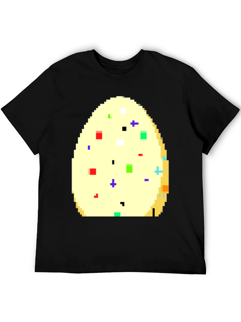 Pixelated Easter Egg Graphic Tee - Black