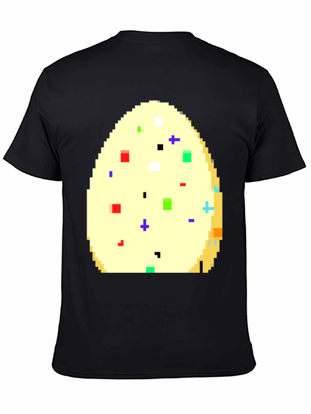 Pixelated Easter Egg Graphic Tee - Black