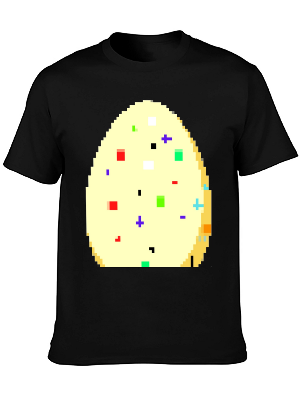 Pixelated Easter Egg Graphic Tee - Black