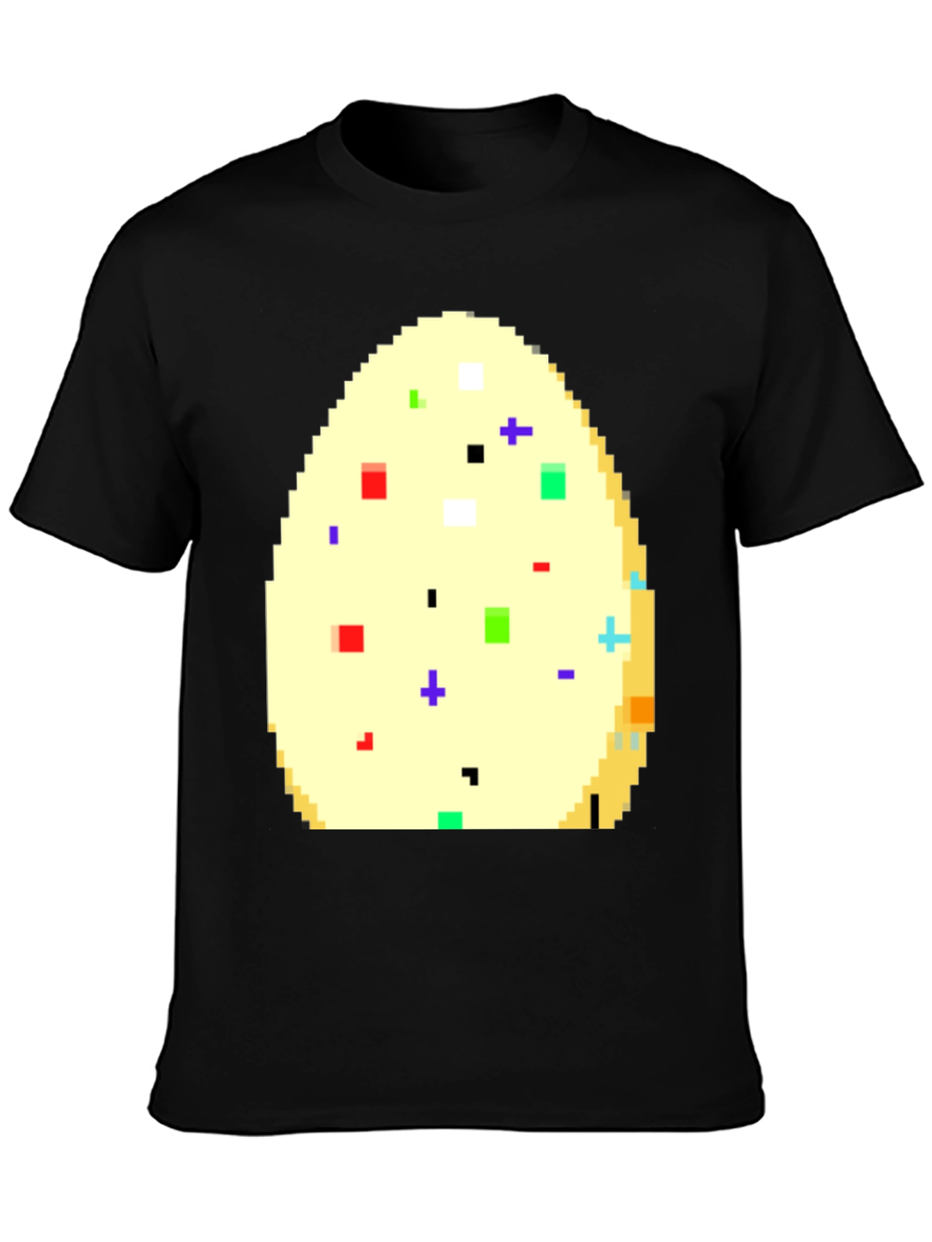 Pixelated Easter Egg Graphic Tee - Black