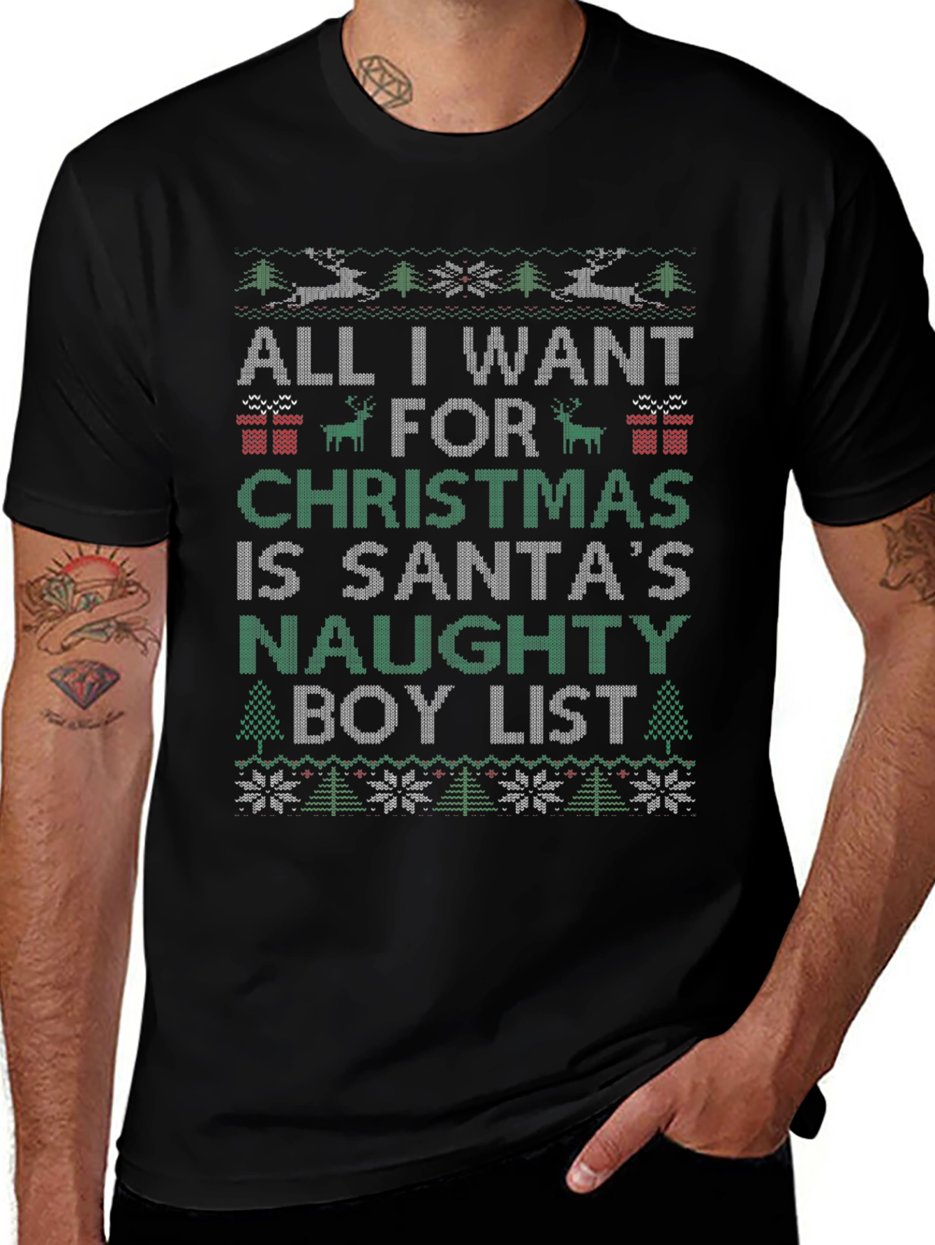 Christmas Naughty Boy List Ugly Christmas Sweater T-Shirt
