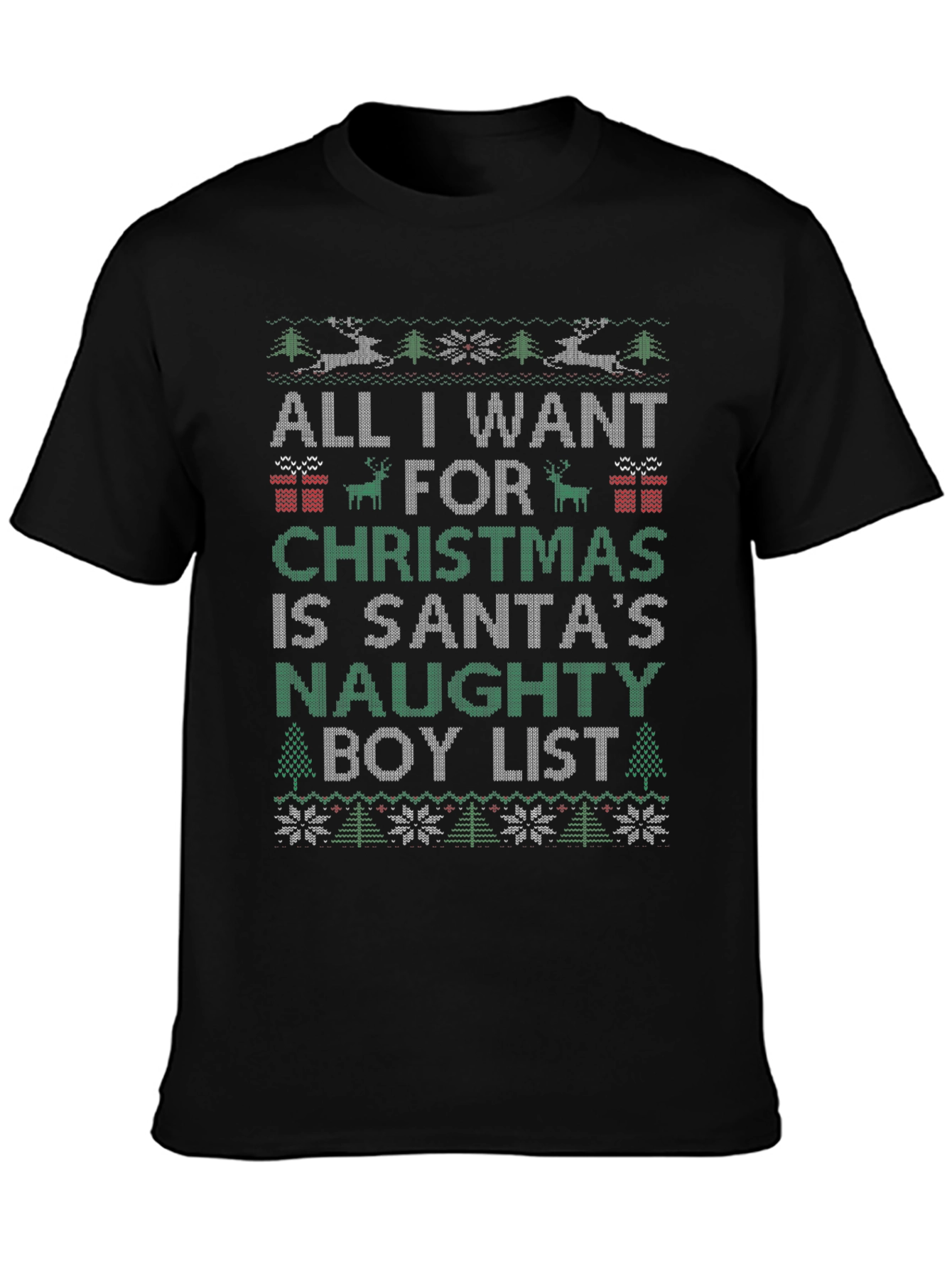 Christmas Naughty Boy List Ugly Christmas Sweater T-Shirt