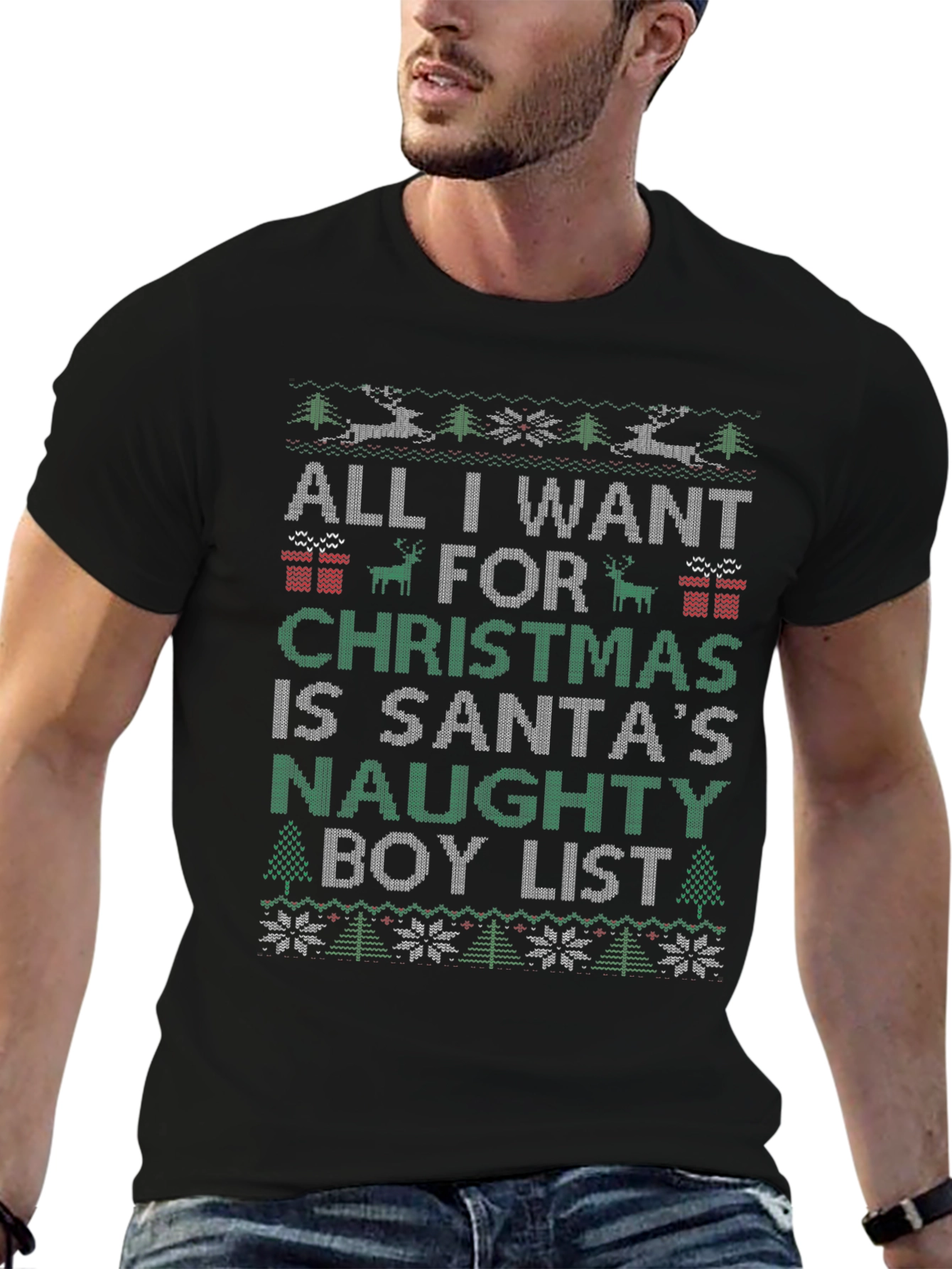 Christmas Naughty Boy List Ugly Christmas Sweater T-Shirt