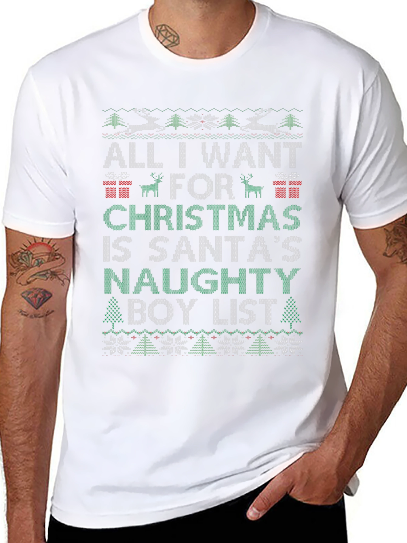 Christmas Naughty Boy List Ugly Christmas Sweater T-Shirt