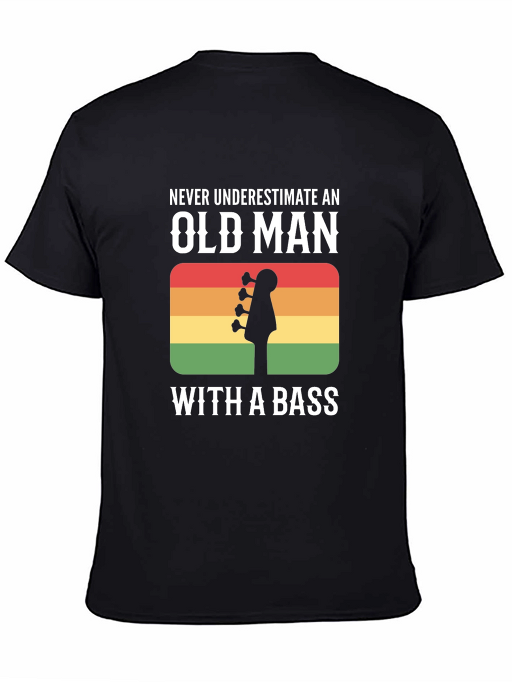 Old Man With a Bass Guitar T-Shirt