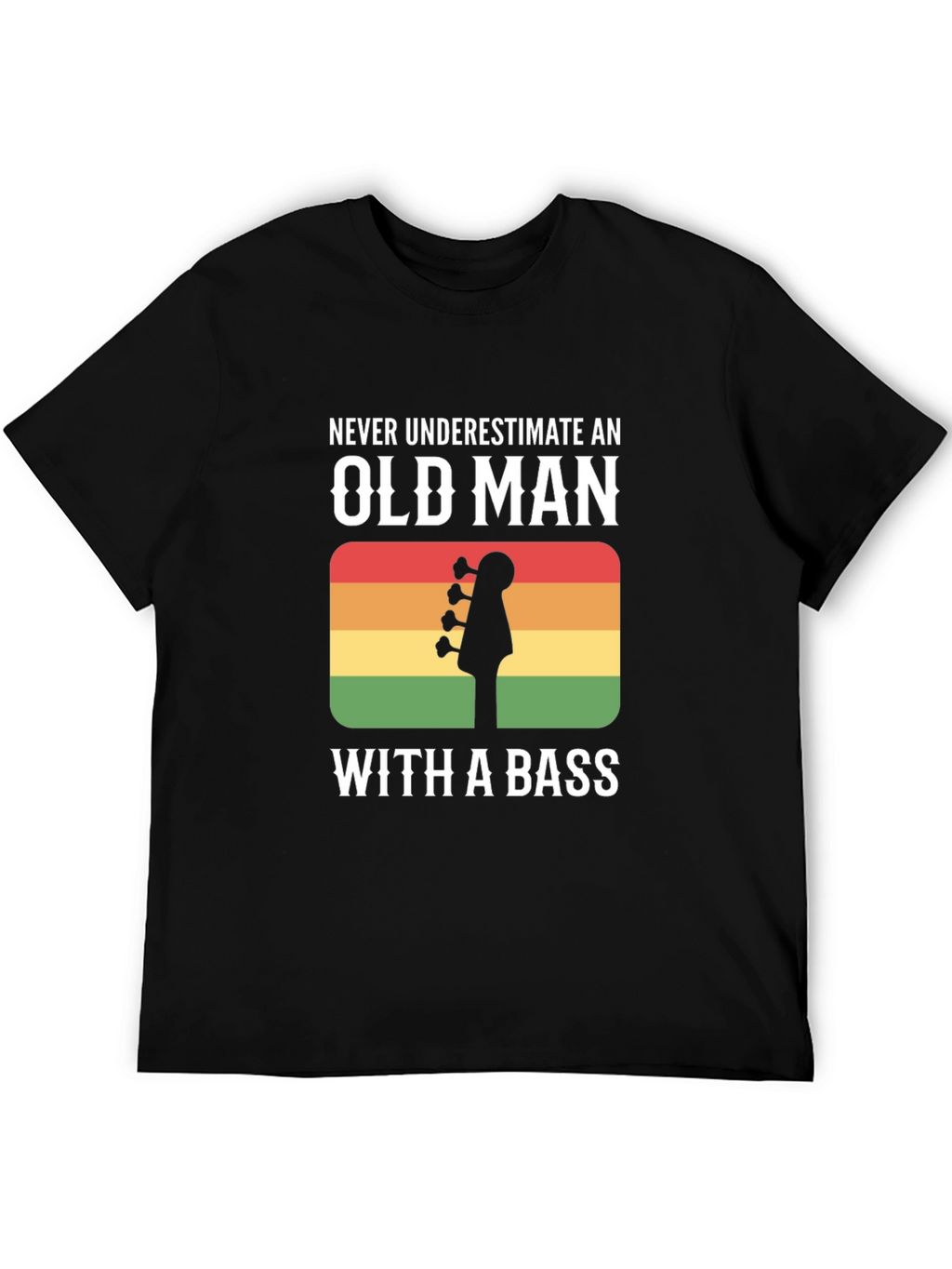 Old Man With a Bass Guitar T-Shirt