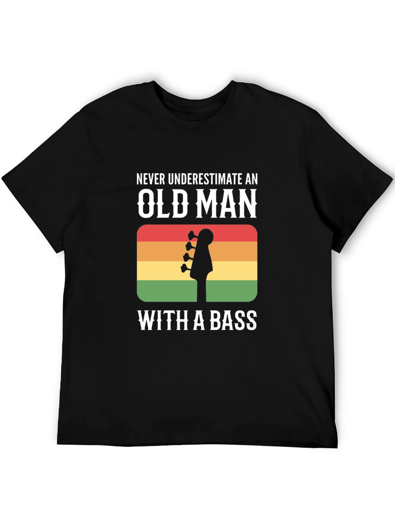 Old Man With a Bass Guitar T-Shirt