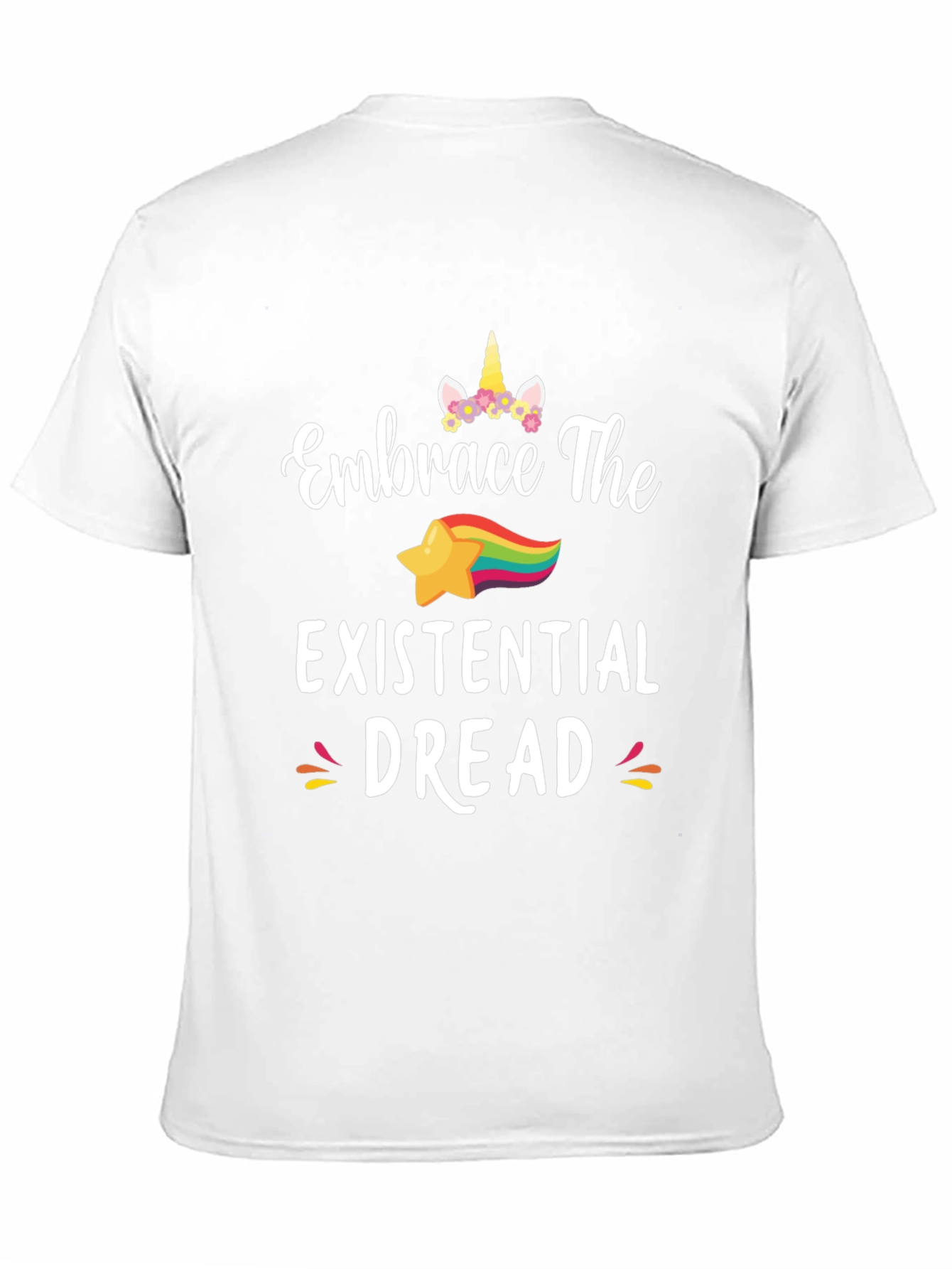 Embrace The Existential Dread Funny Unicorn Star T-Shirt