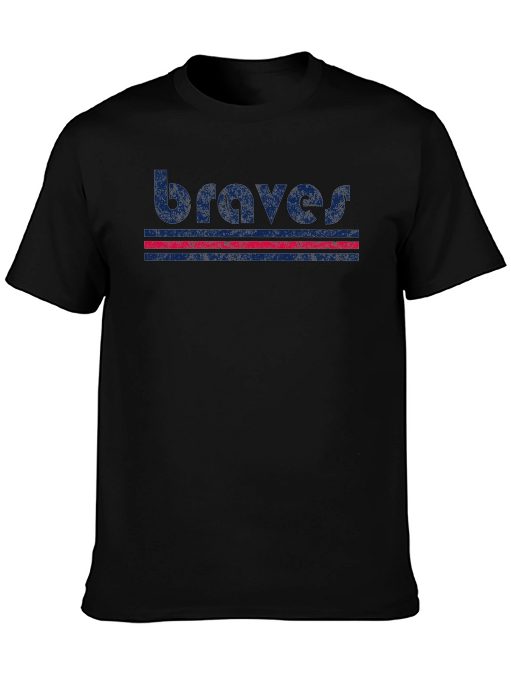 Braves Retro Graphic T-Shirt - Black Cotton Blend