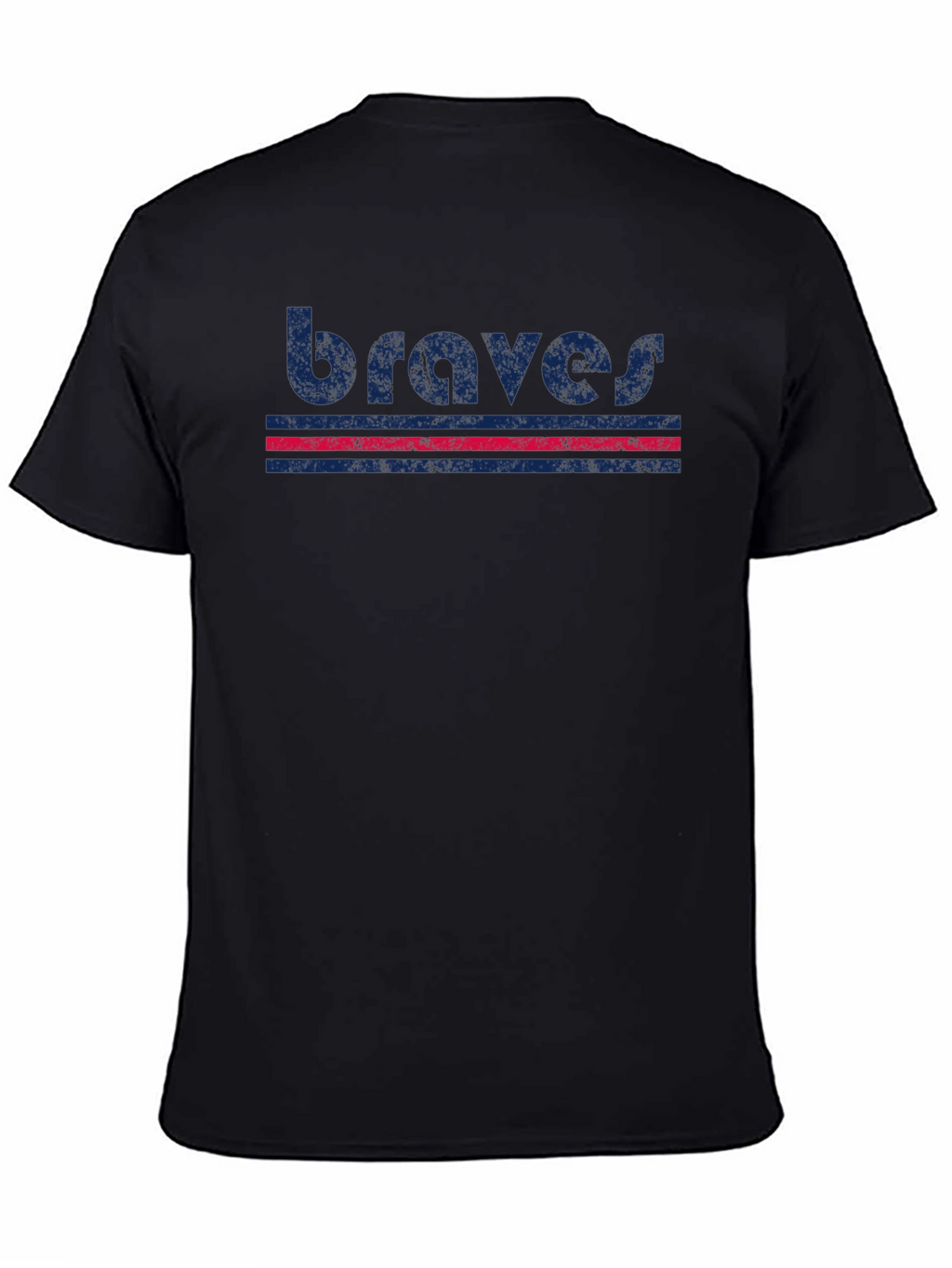 Braves Retro Graphic T-Shirt - Black Cotton Blend
