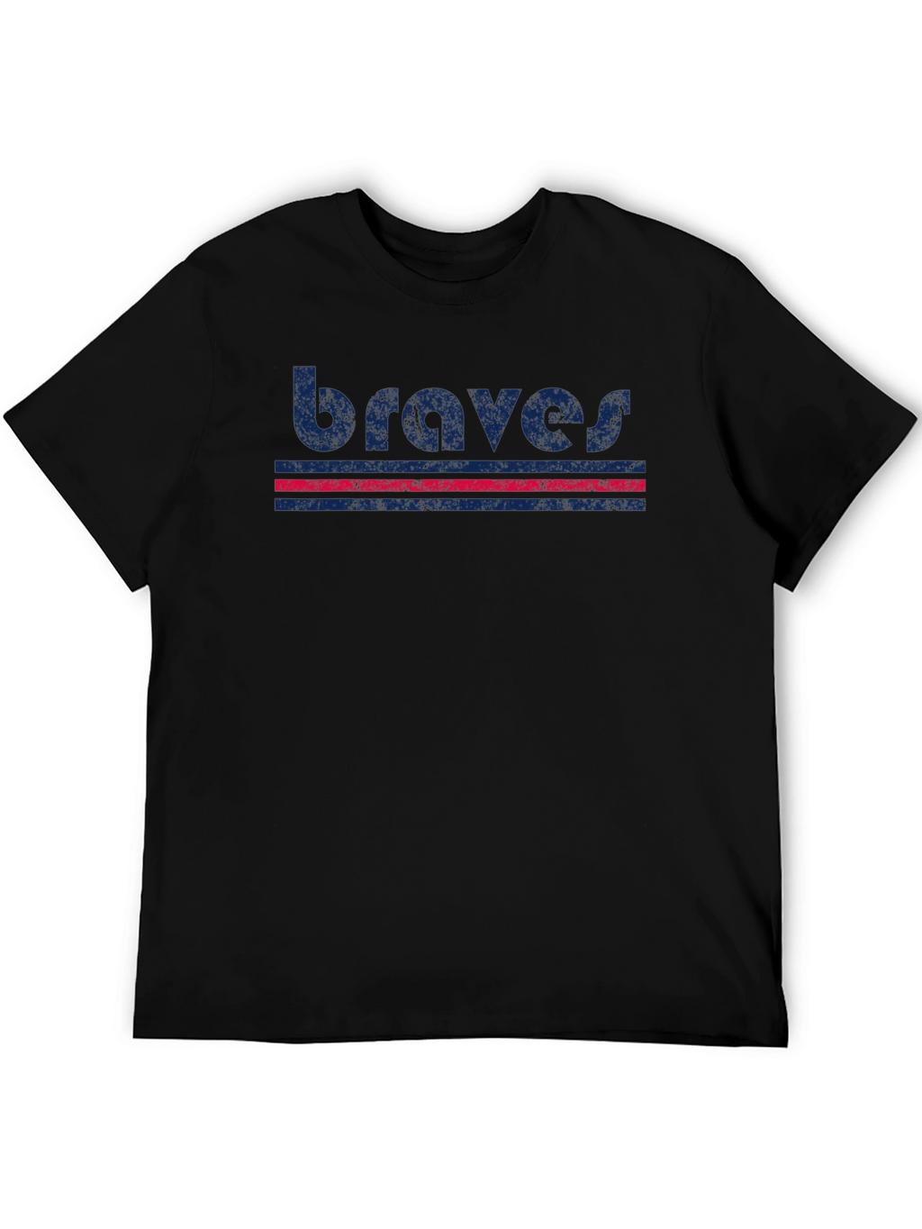 Braves Retro Graphic T-Shirt - Black Cotton Blend