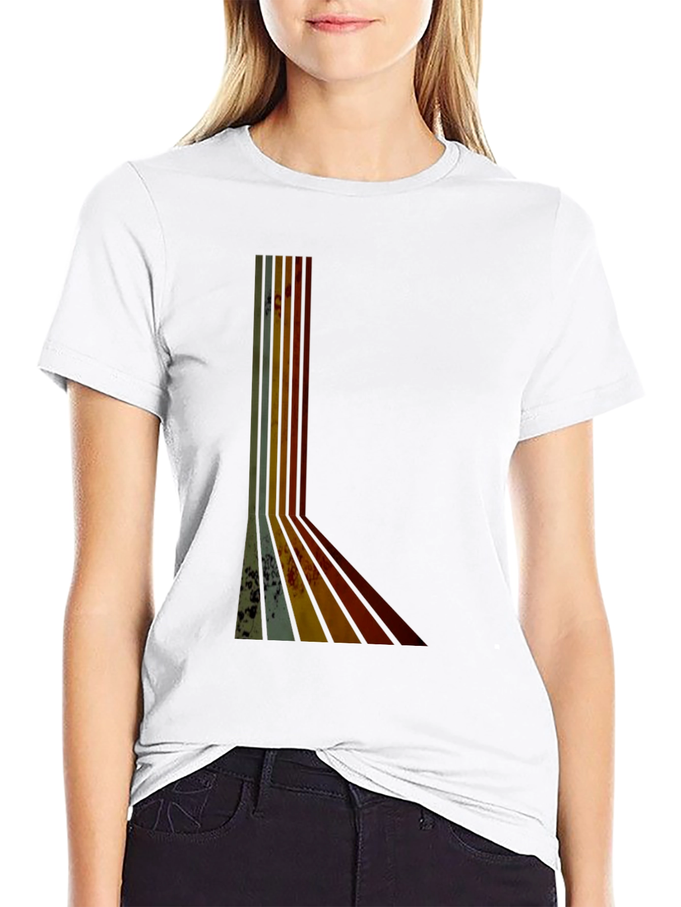 Retro Stripe Graphic Tee - Vintage Style T-Shirt