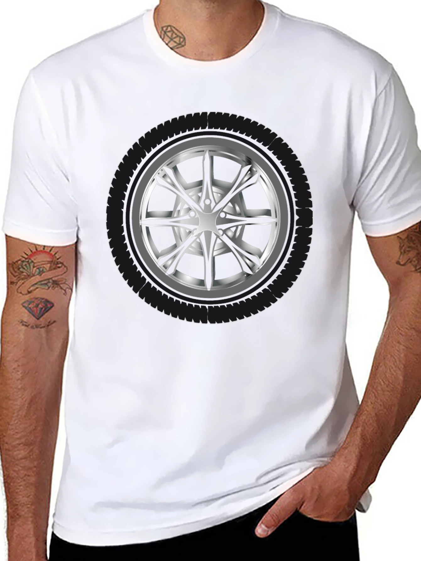 Wheel Graphic Black T-Shirt - Car Enthusiast Apparel